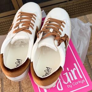 Corkys White and Tan Women's Sneakers